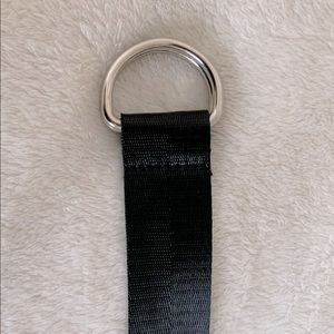 black fabric belt with silver rings🤎